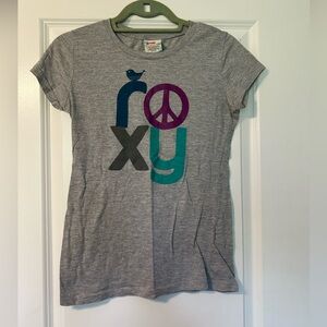 Roxy Graphic Gray Tee. Size small.